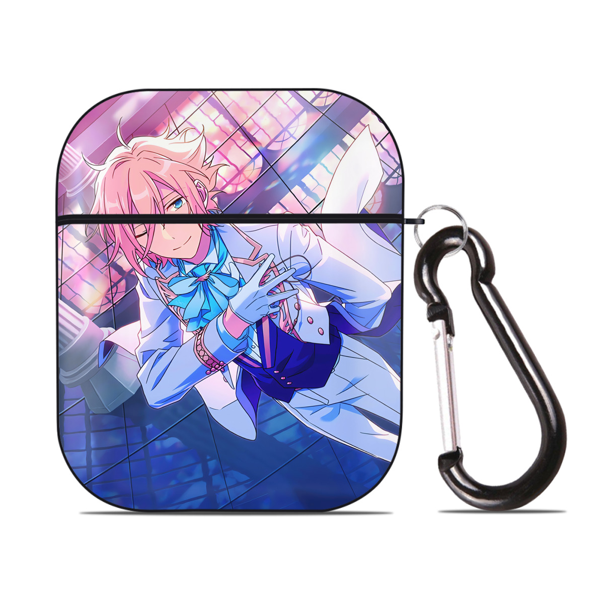 （画像用） あんさんぶるスターズ! Ensemble Stars AirPods 第2世代保護ケース ハードシェル ブラック 耐衝撃・防指紋・カラビナ付き
