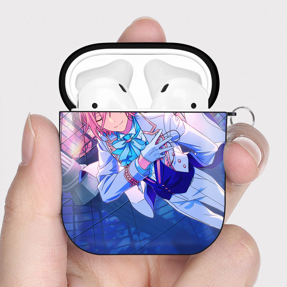 （画像用） あんさんぶるスターズ! Ensemble Stars AirPods 第2世代保護ケース ハードシェル ブラック 耐衝撃・防指紋・カラビナ付き