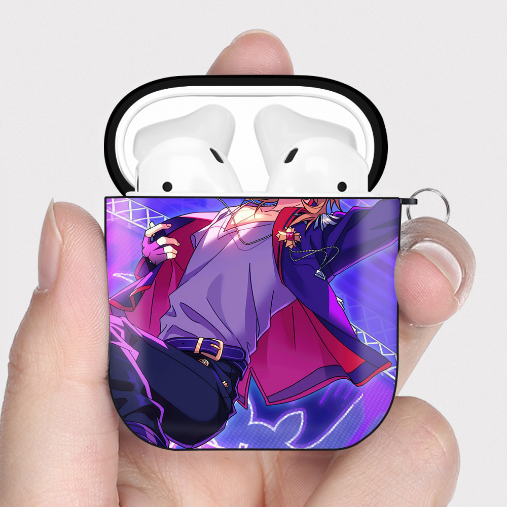 （画像用） あんさんぶるスターズ! Ensemble Stars AirPods 第2世代保護ケース ハードシェル ブラック 耐衝撃・防指紋・カラビナ付き