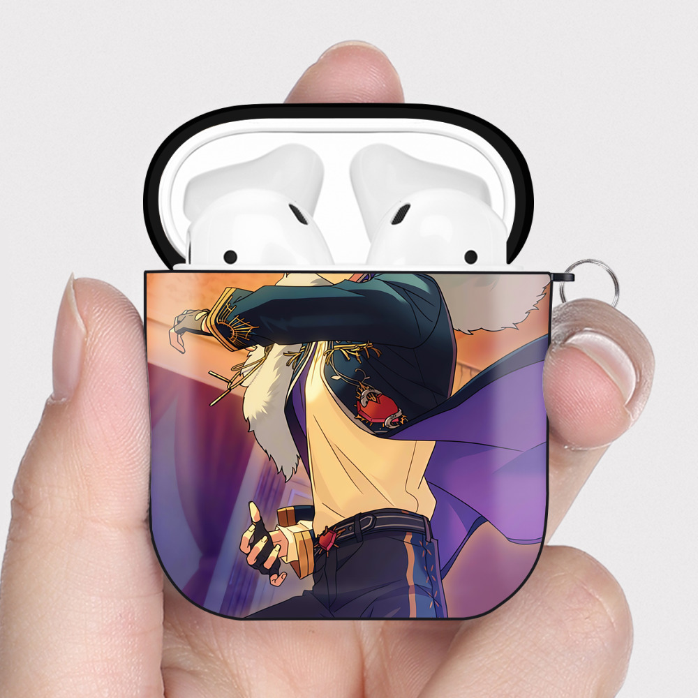 （画像用） あんさんぶるスターズ! Ensemble Stars AirPods 第2世代保護ケース ハードシェル ブラック 耐衝撃・防指紋・カラビナ付き