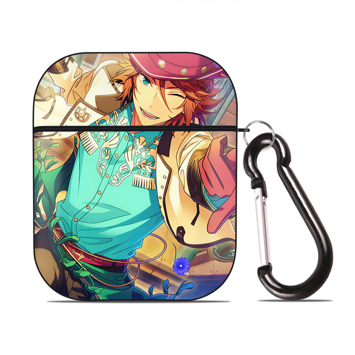 （画像用） あんさんぶるスターズ! Ensemble Stars AirPods 第2世代保護ケース ハードシェル ブラック 耐衝撃・防指紋・カラビナ付き