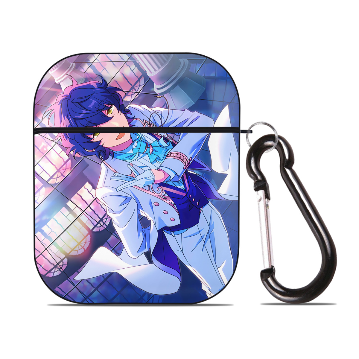 （画像用） あんさんぶるスターズ! Ensemble Stars AirPods 第2世代保護ケース ハードシェル ブラック 耐衝撃・防指紋・カラビナ付き