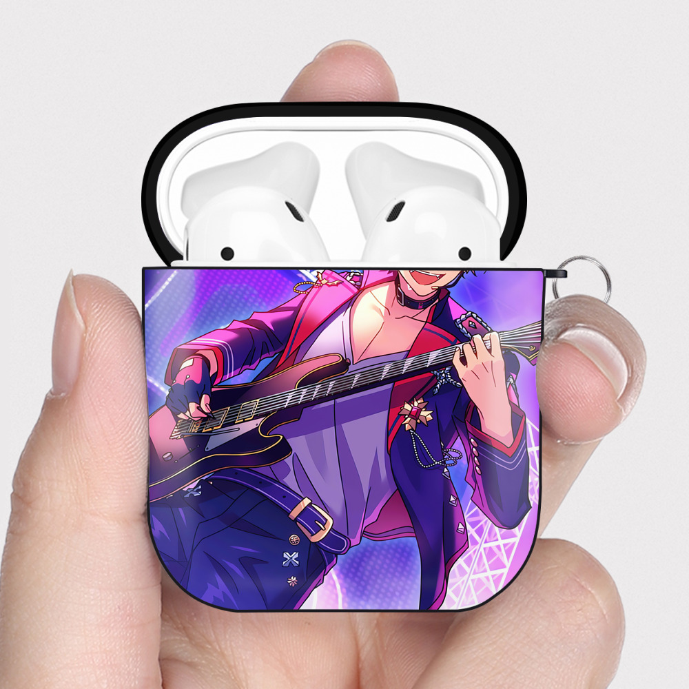 （画像用） あんさんぶるスターズ! Ensemble Stars AirPods 第2世代保護ケース ハードシェル ブラック 耐衝撃・防指紋・カラビナ付き