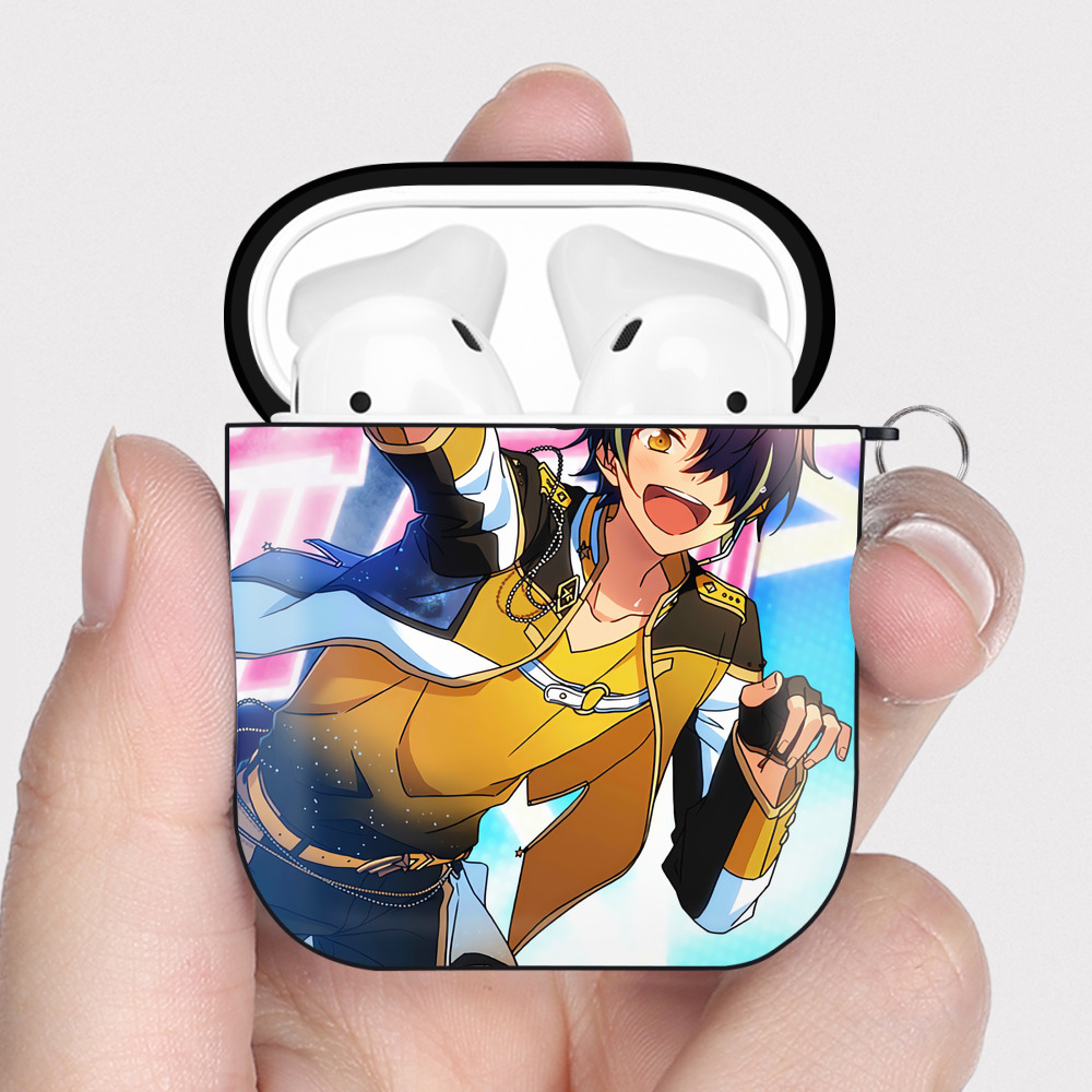 （画像用） あんさんぶるスターズ! Ensemble Stars AirPods 第2世代保護ケース ハードシェル ブラック 耐衝撃・防指紋・カラビナ付き