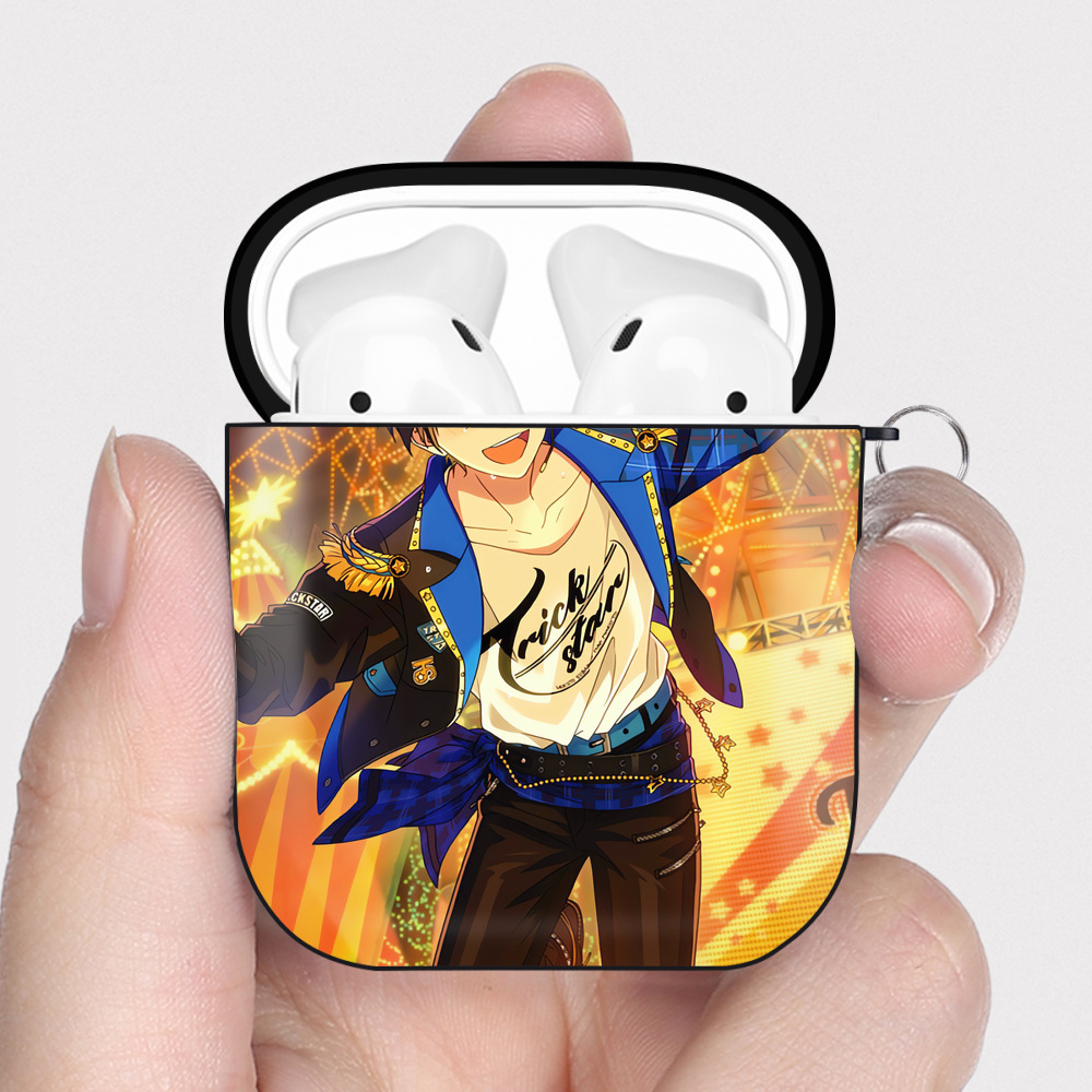 （画像用） あんさんぶるスターズ! Ensemble Stars AirPods 第2世代保護ケース ハードシェル ブラック 耐衝撃・防指紋・カラビナ付き