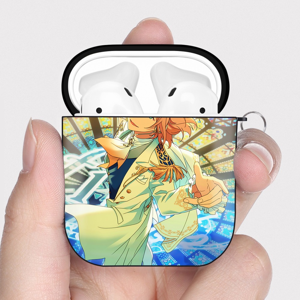 （画像用） あんさんぶるスターズ! Ensemble Stars AirPods 第2世代保護ケース ハードシェル ブラック 耐衝撃・防指紋・カラビナ付き