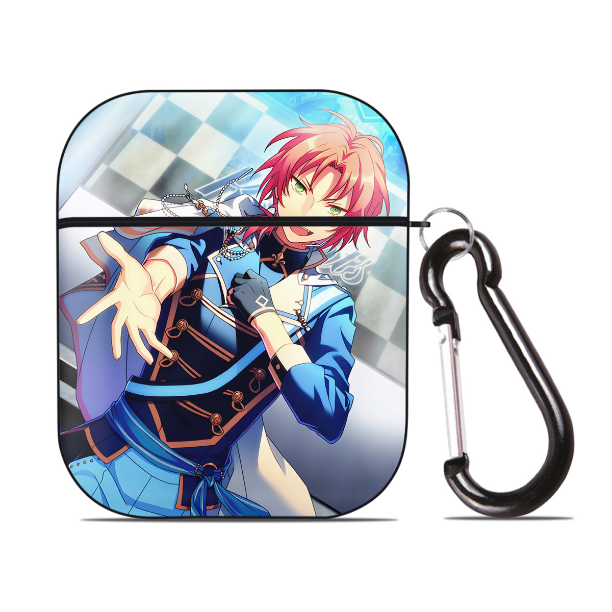 （画像用） あんさんぶるスターズ! Ensemble Stars AirPods 第2世代保護ケース ハードシェル ブラック 耐衝撃・防指紋・カラビナ付き