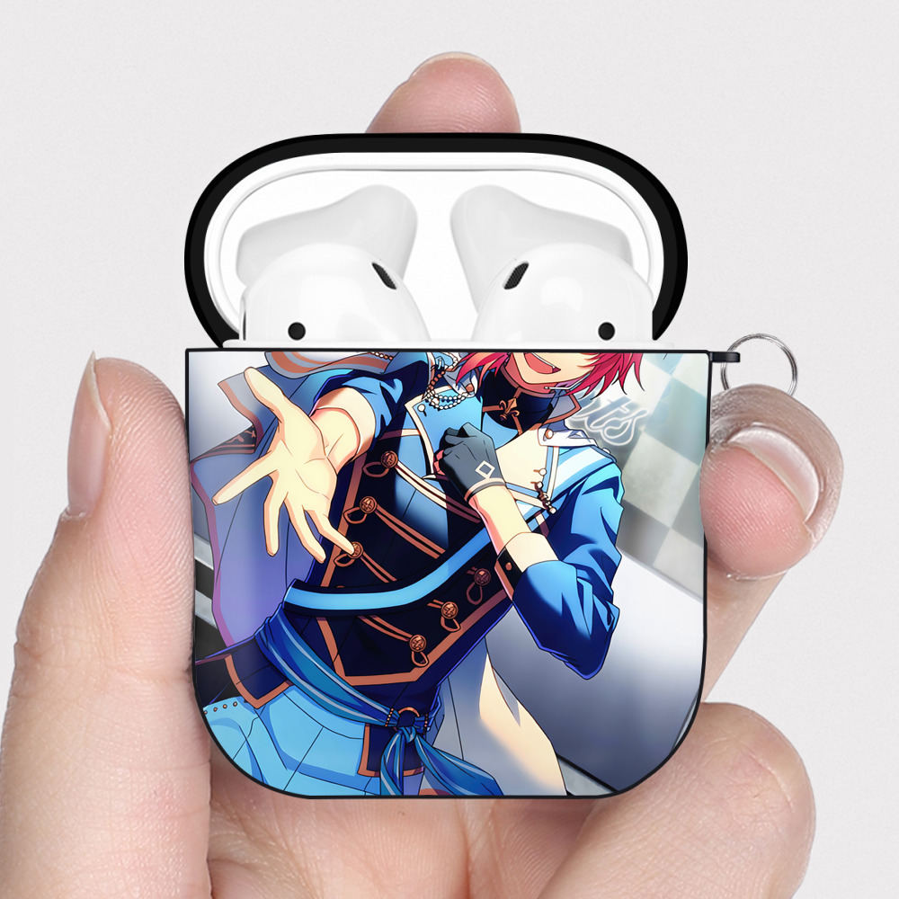 （画像用） あんさんぶるスターズ! Ensemble Stars AirPods 第2世代保護ケース ハードシェル ブラック 耐衝撃・防指紋・カラビナ付き
