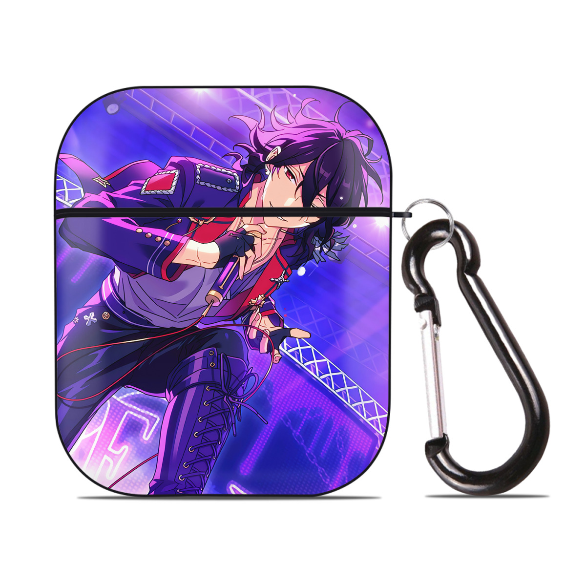 （画像用） あんさんぶるスターズ! Ensemble Stars AirPods 第2世代保護ケース ハードシェル ブラック 耐衝撃・防指紋・カラビナ付き