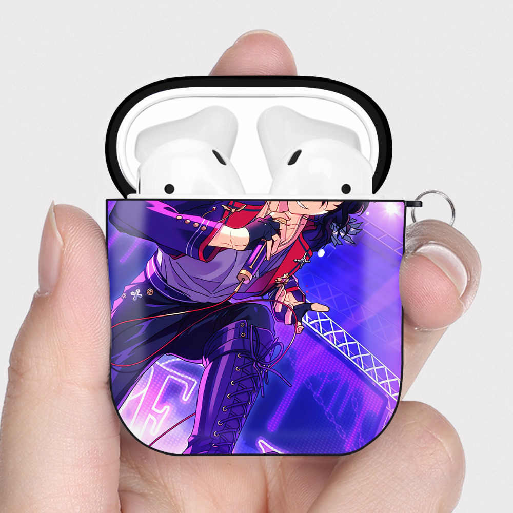 （画像用） あんさんぶるスターズ! Ensemble Stars AirPods 第2世代保護ケース ハードシェル ブラック 耐衝撃・防指紋・カラビナ付き
