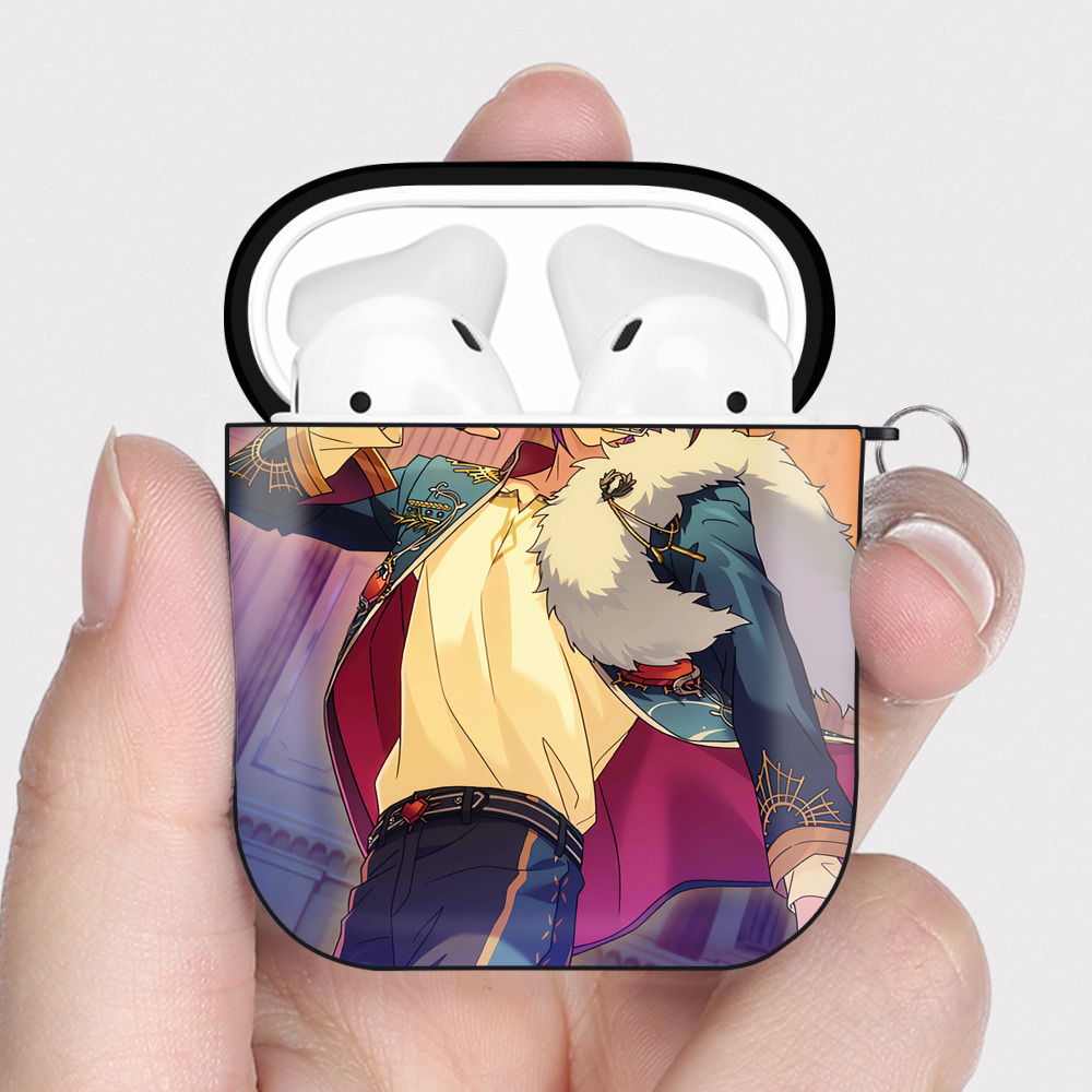 （画像用） あんさんぶるスターズ! Ensemble Stars AirPods 第2世代保護ケース ハードシェル ブラック 耐衝撃・防指紋・カラビナ付き