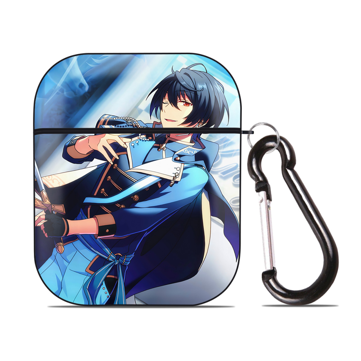 （画像用） あんさんぶるスターズ! Ensemble Stars AirPods 第2世代保護ケース ハードシェル ブラック 耐衝撃・防指紋・カラビナ付き