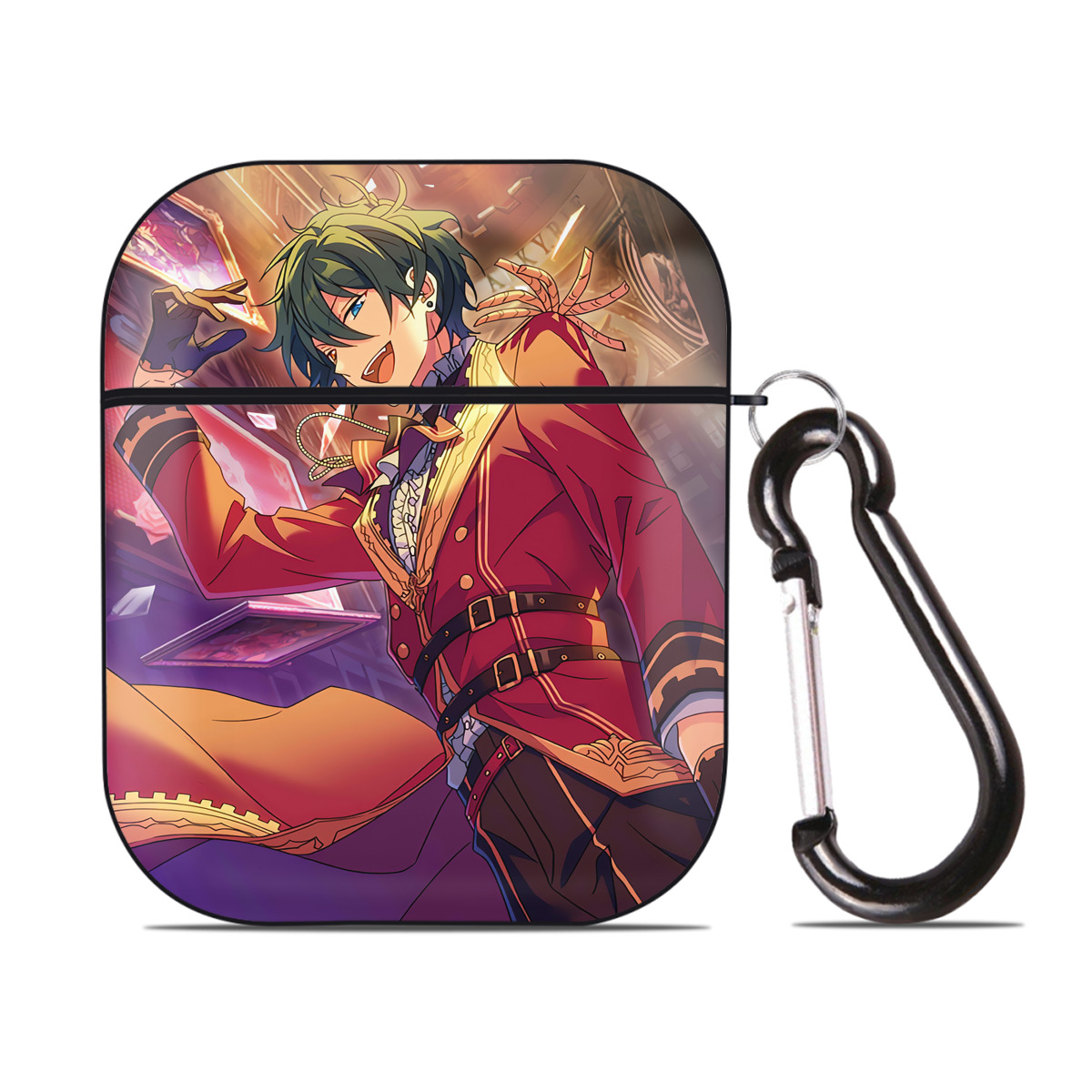 （画像用） あんさんぶるスターズ! Ensemble Stars AirPods 第2世代保護ケース ハードシェル ブラック 耐衝撃・防指紋・カラビナ付き