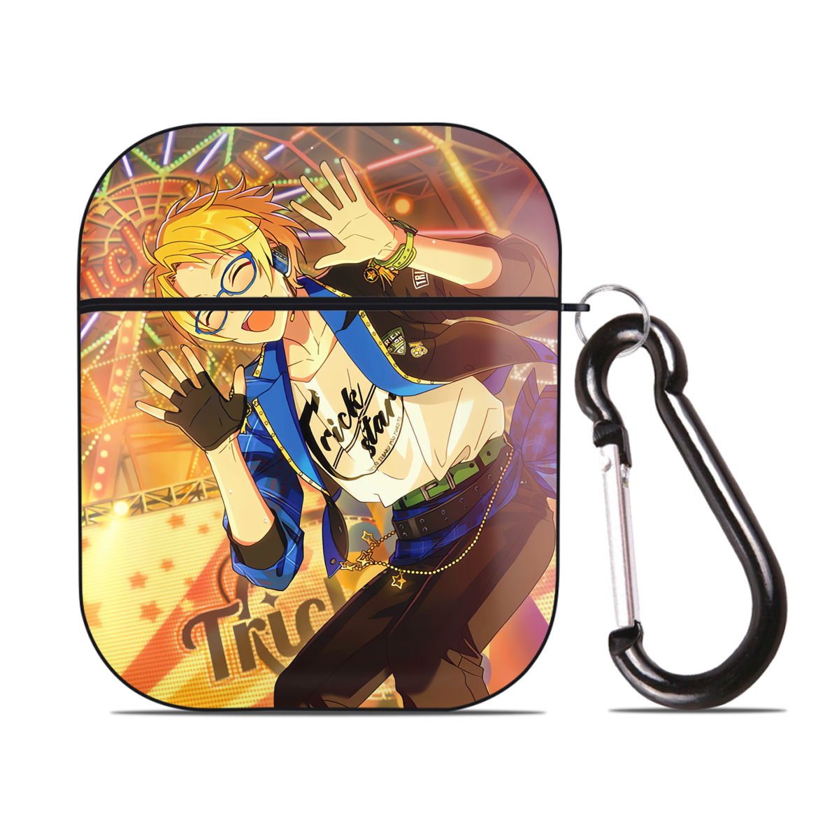 （画像用） あんさんぶるスターズ! Ensemble Stars AirPods 第2世代保護ケース ハードシェル ブラック 耐衝撃・防指紋・カラビナ付き