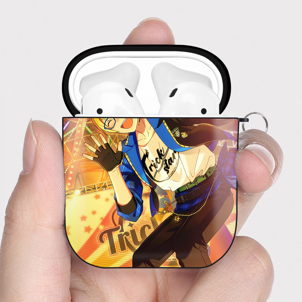 （画像用） あんさんぶるスターズ! Ensemble Stars AirPods 第2世代保護ケース ハードシェル ブラック 耐衝撃・防指紋・カラビナ付き