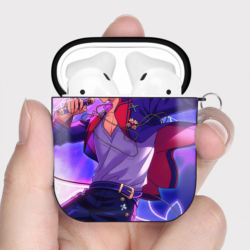 （画像用） あんさんぶるスターズ! Ensemble Stars AirPods 第2世代保護ケース ハードシェル ブラック 耐衝撃・防指紋・カラビナ付き