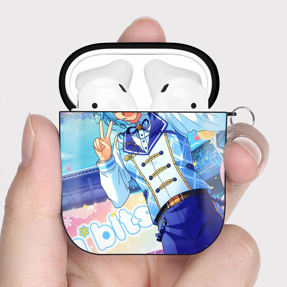 （画像用） あんさんぶるスターズ! Ensemble Stars AirPods 第2世代保護ケース ハードシェル ブラック 耐衝撃・防指紋・カラビナ付き