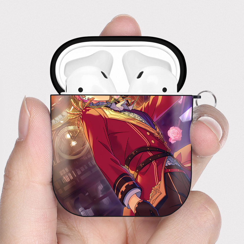 （画像用） あんさんぶるスターズ! Ensemble Stars AirPods 第2世代保護ケース ハードシェル ブラック 耐衝撃・防指紋・カラビナ付き