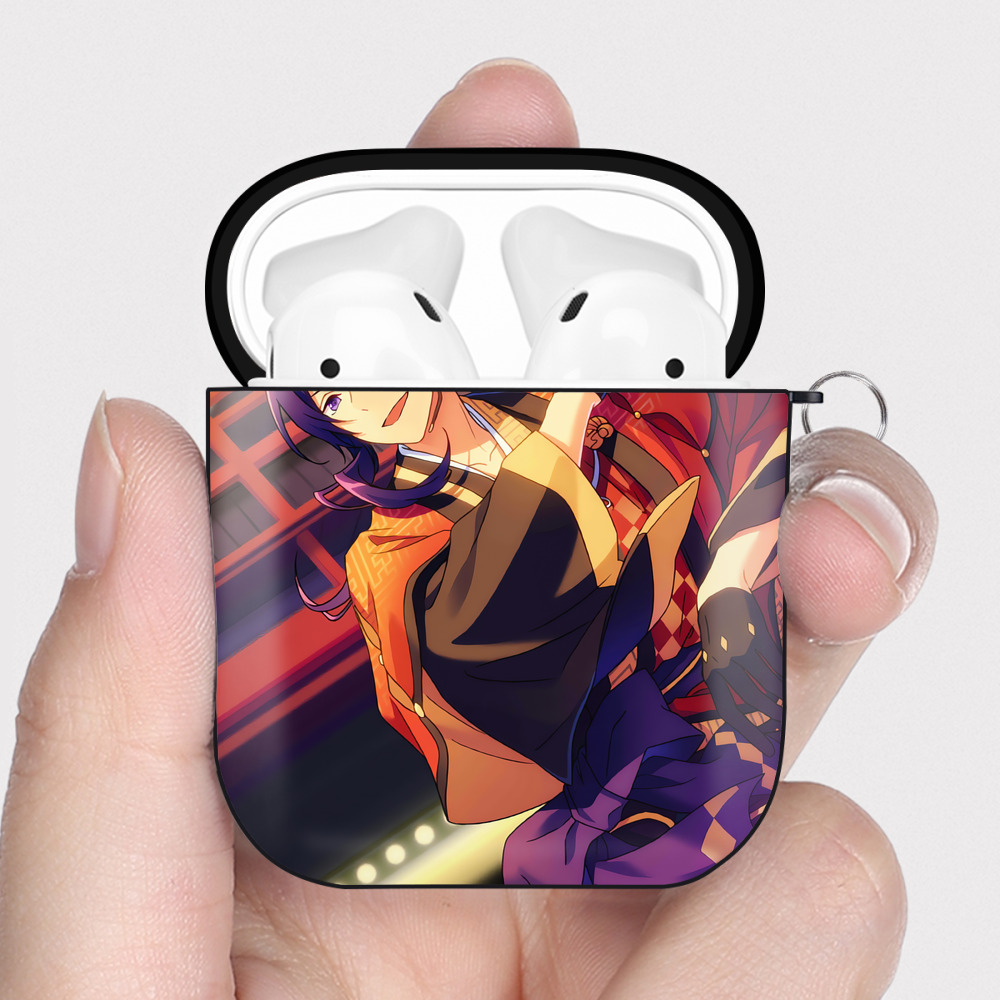 （画像用） あんさんぶるスターズ! Ensemble Stars AirPods 第2世代保護ケース ハードシェル ブラック 耐衝撃・防指紋・カラビナ付き