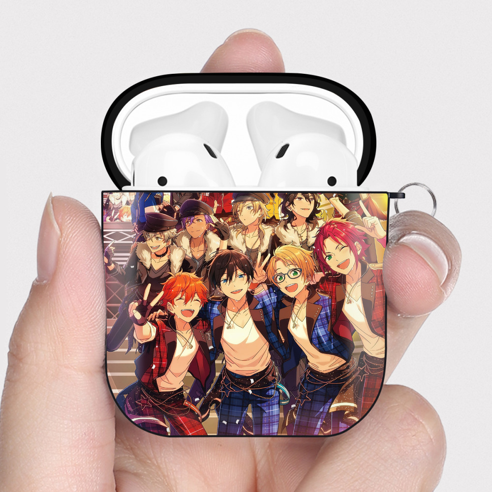 （画像用） あんさんぶるスターズ! Ensemble Stars AirPods 第2世代保護ケース ハードシェル ブラック 耐衝撃・防指紋・カラビナ付き