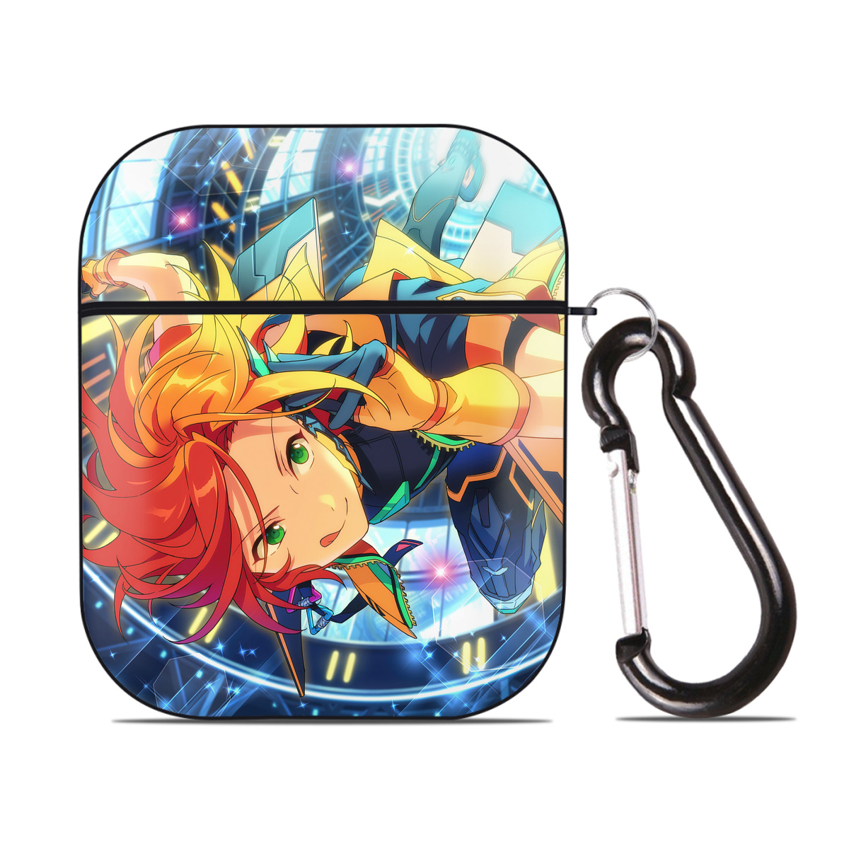 （画像用） あんさんぶるスターズ! Ensemble Stars AirPods 第2世代保護ケース ハードシェル ブラック 耐衝撃・防指紋・カラビナ付き