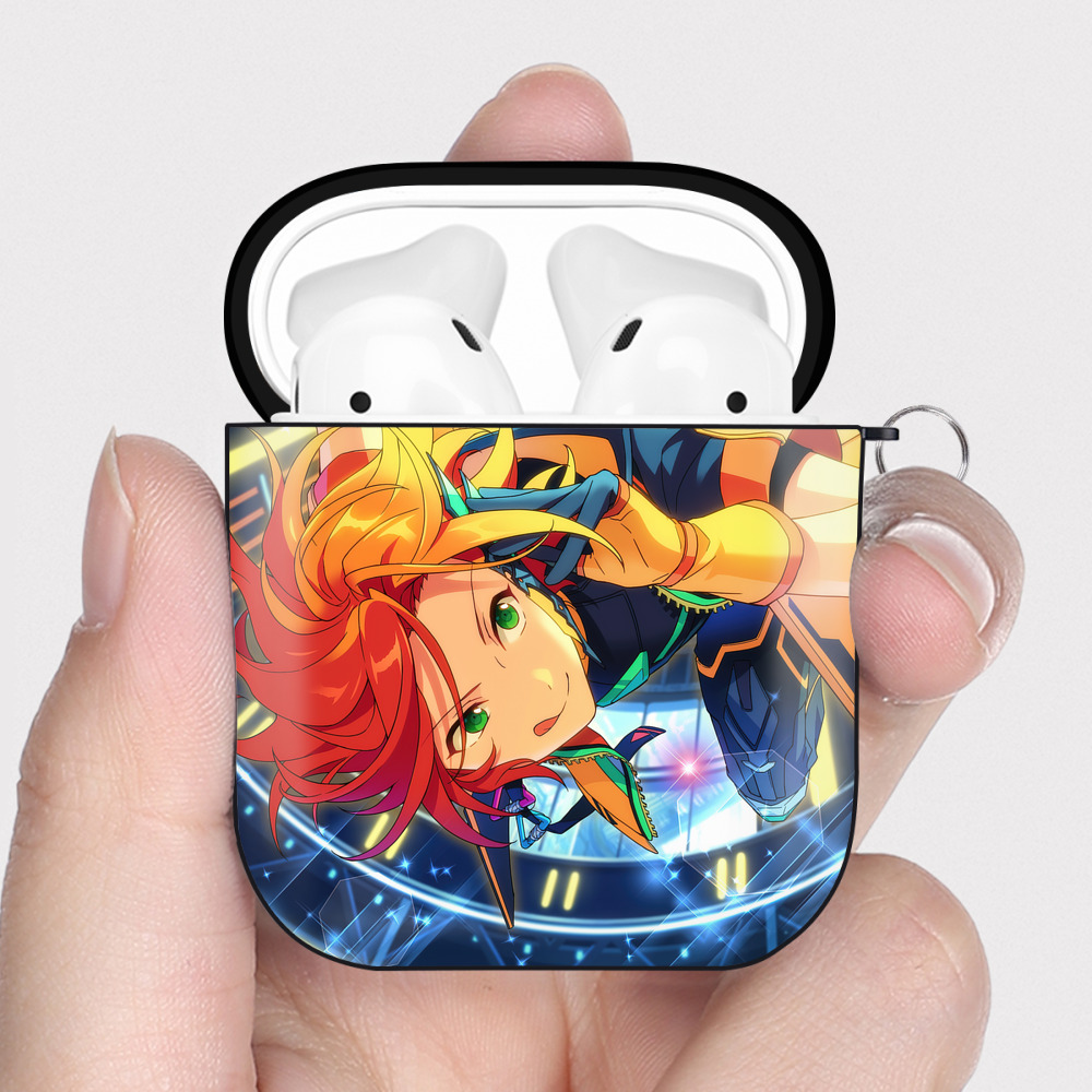 （画像用） あんさんぶるスターズ! Ensemble Stars AirPods 第2世代保護ケース ハードシェル ブラック 耐衝撃・防指紋・カラビナ付き