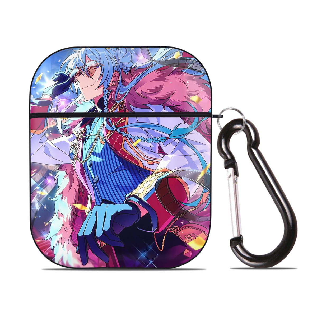 （画像用） あんさんぶるスターズ! Ensemble Stars AirPods 第2世代保護ケース ハードシェル ブラック 耐衝撃・防指紋・カラビナ付き