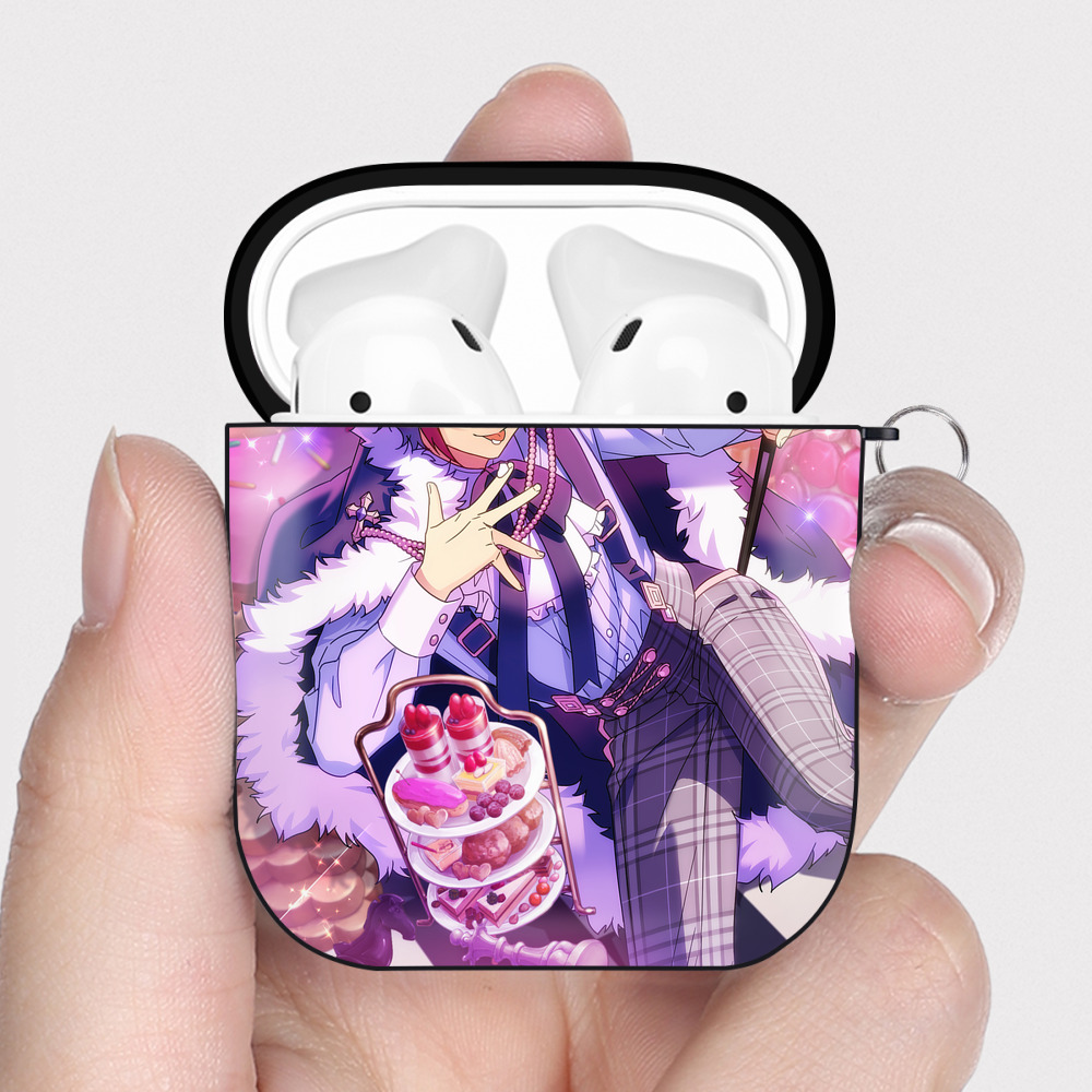 （画像用） あんさんぶるスターズ! Ensemble Stars AirPods 第2世代保護ケース ハードシェル ブラック 耐衝撃・防指紋・カラビナ付き