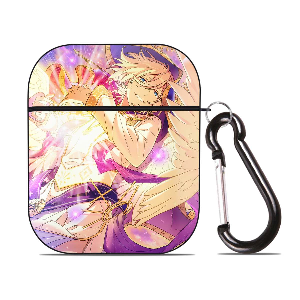 （画像用） あんさんぶるスターズ! Ensemble Stars AirPods 第2世代保護ケース ハードシェル ブラック 耐衝撃・防指紋・カラビナ付き