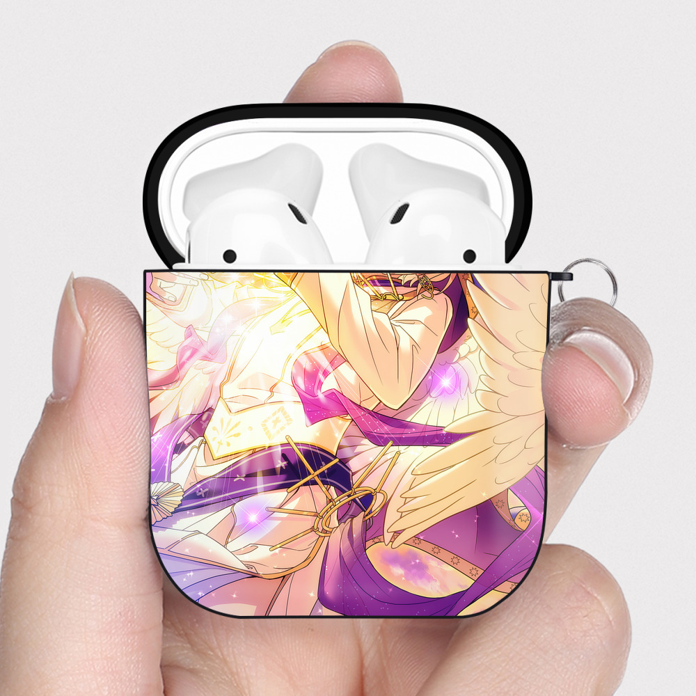 （画像用） あんさんぶるスターズ! Ensemble Stars AirPods 第2世代保護ケース ハードシェル ブラック 耐衝撃・防指紋・カラビナ付き