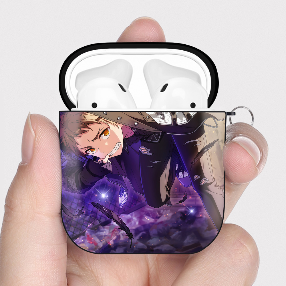 （画像用） あんさんぶるスターズ! Ensemble Stars AirPods 第2世代保護ケース ハードシェル ブラック 耐衝撃・防指紋・カラビナ付き
