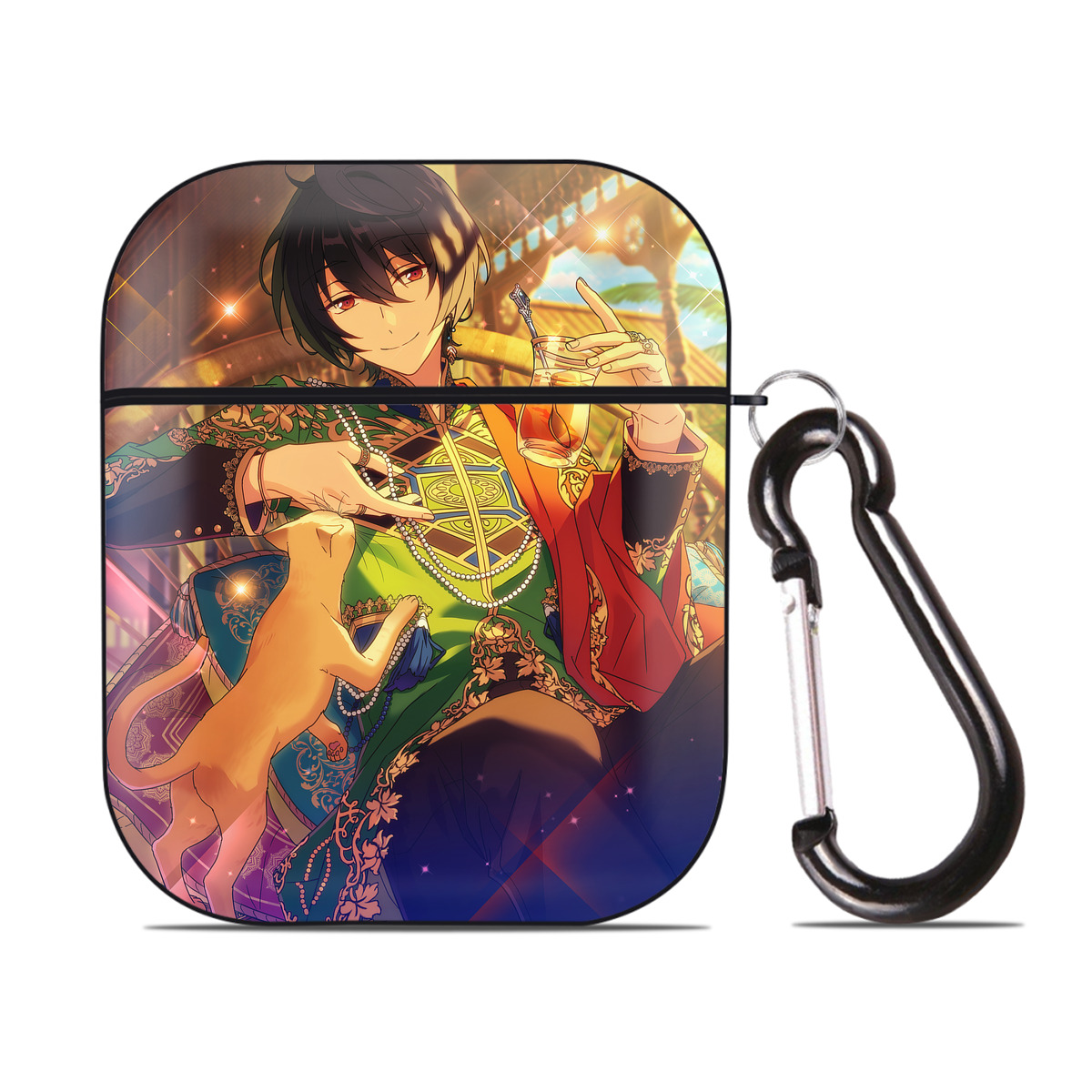 （画像用） あんさんぶるスターズ! Ensemble Stars AirPods 第2世代保護ケース ハードシェル ブラック 耐衝撃・防指紋・カラビナ付き