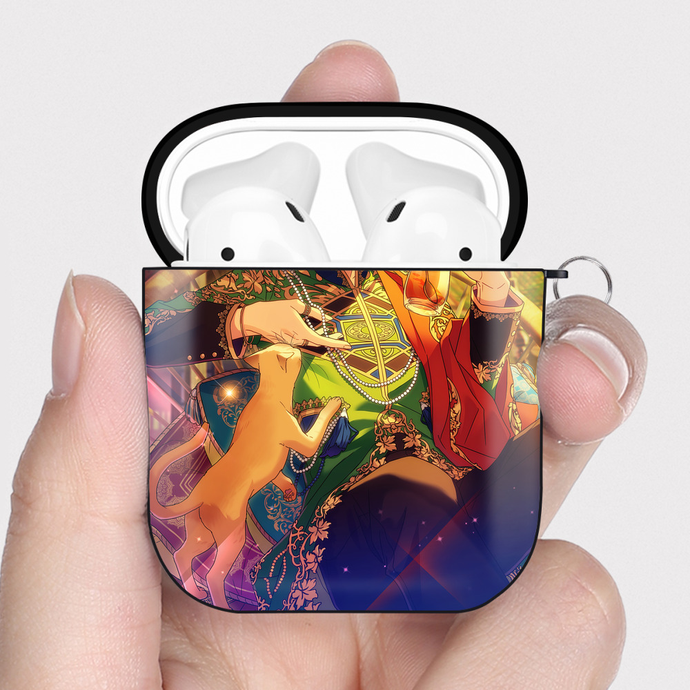 （画像用） あんさんぶるスターズ! Ensemble Stars AirPods 第2世代保護ケース ハードシェル ブラック 耐衝撃・防指紋・カラビナ付き