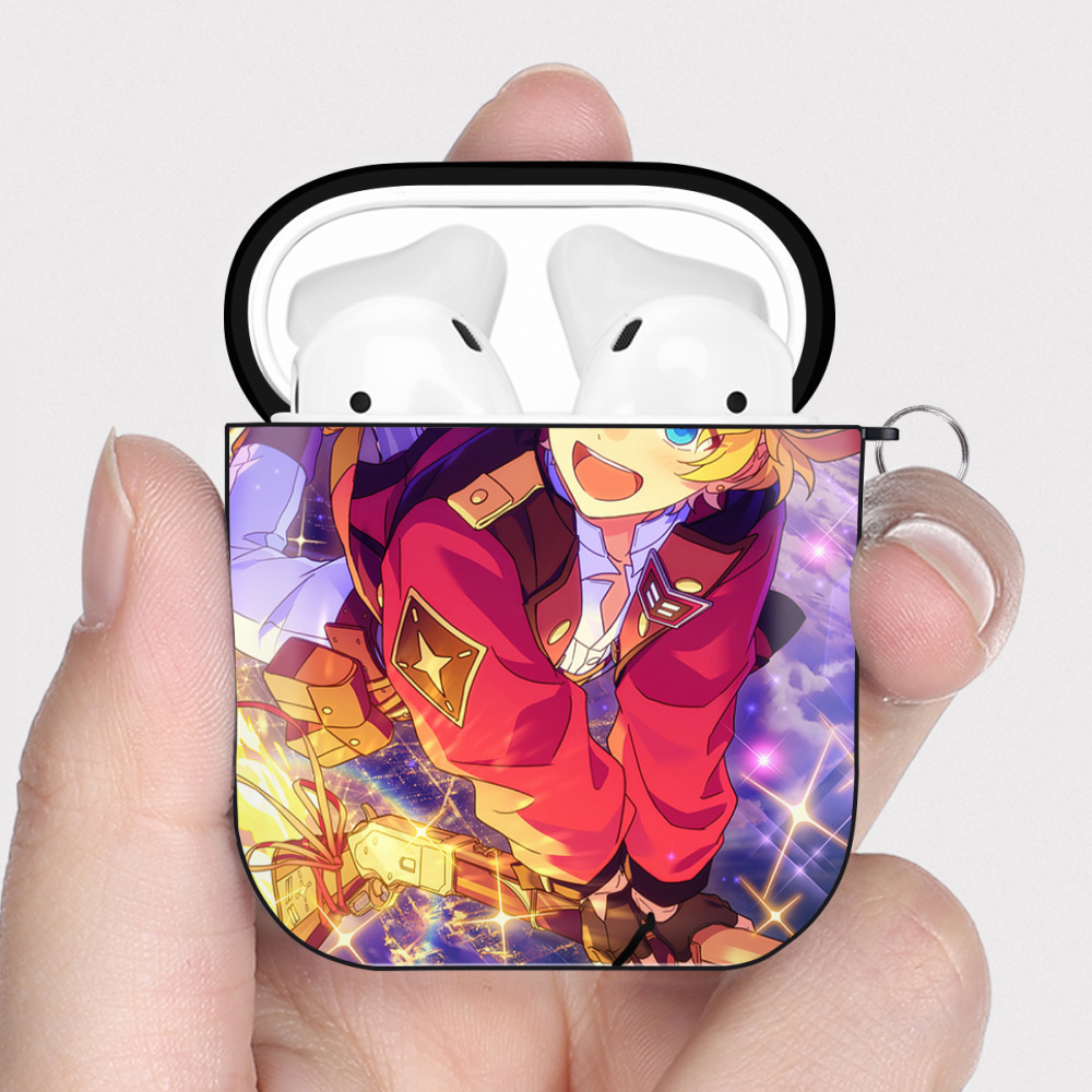 （画像用） あんさんぶるスターズ! Ensemble Stars AirPods 第2世代保護ケース ハードシェル ブラック 耐衝撃・防指紋・カラビナ付き