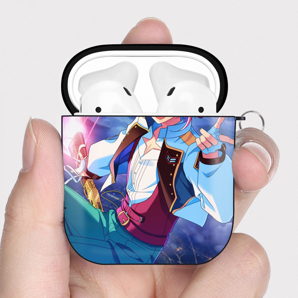 （画像用） あんさんぶるスターズ! Ensemble Stars AirPods 第2世代保護ケース ハードシェル ブラック 耐衝撃・防指紋・カラビナ付き