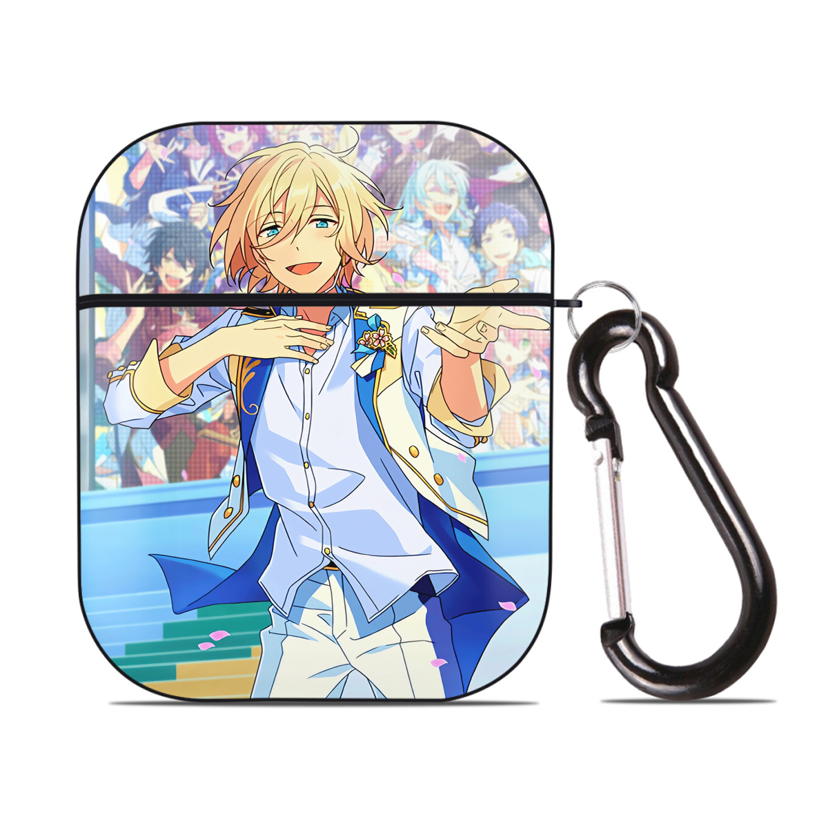 （画像用） あんさんぶるスターズ! Ensemble Stars AirPods 第2世代保護ケース ハードシェル ブラック 耐衝撃・防指紋・カラビナ付き