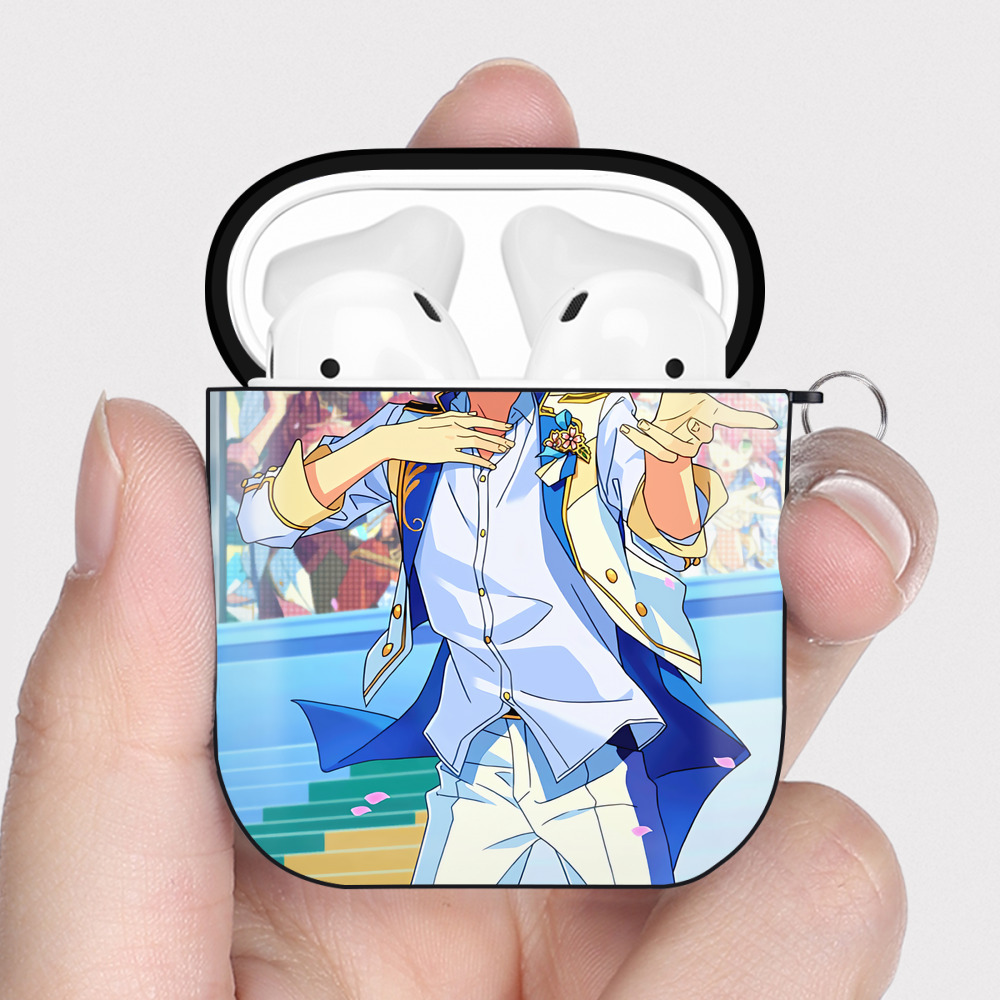 （画像用） あんさんぶるスターズ! Ensemble Stars AirPods 第2世代保護ケース ハードシェル ブラック 耐衝撃・防指紋・カラビナ付き