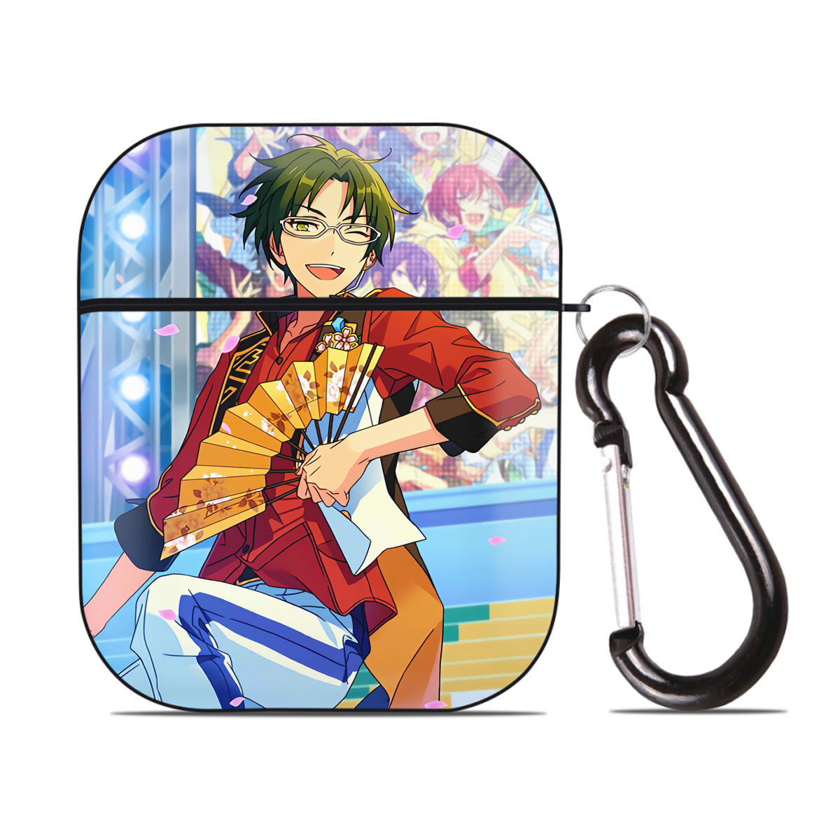 （画像用） あんさんぶるスターズ! Ensemble Stars AirPods 第2世代保護ケース ハードシェル ブラック 耐衝撃・防指紋・カラビナ付き
