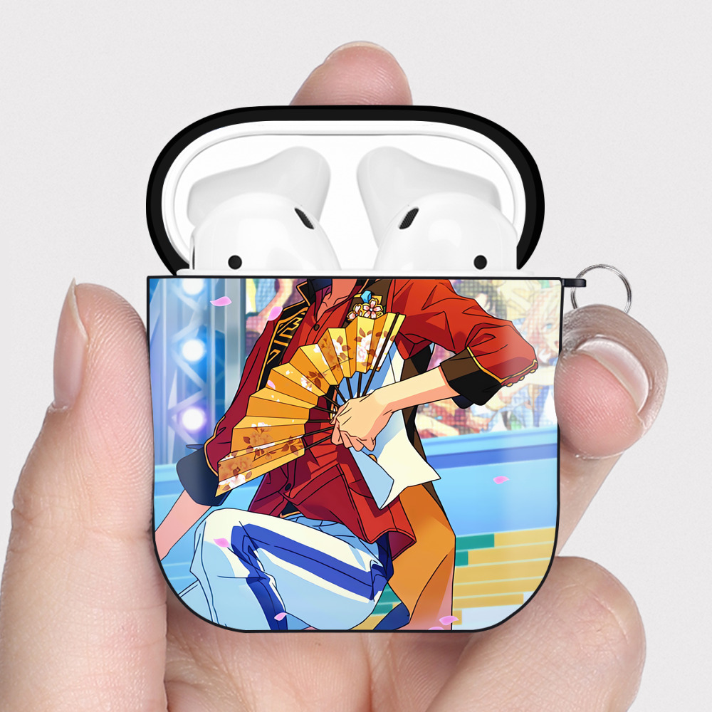 （画像用） あんさんぶるスターズ! Ensemble Stars AirPods 第2世代保護ケース ハードシェル ブラック 耐衝撃・防指紋・カラビナ付き
