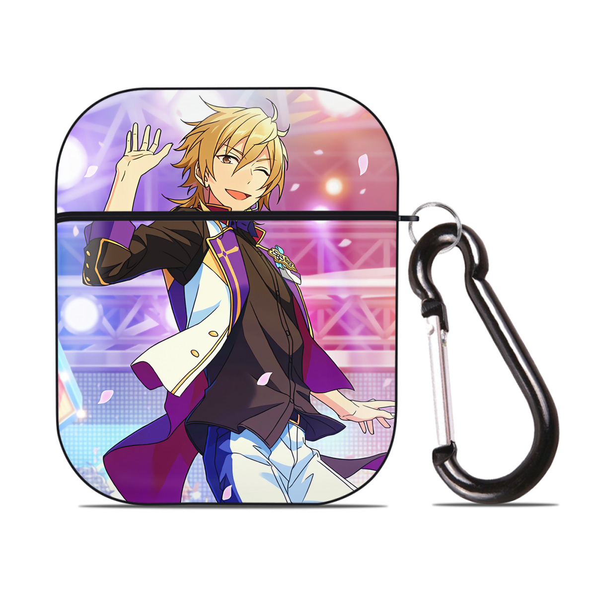 （画像用） あんさんぶるスターズ! Ensemble Stars AirPods 第2世代保護ケース ハードシェル ブラック 耐衝撃・防指紋・カラビナ付き