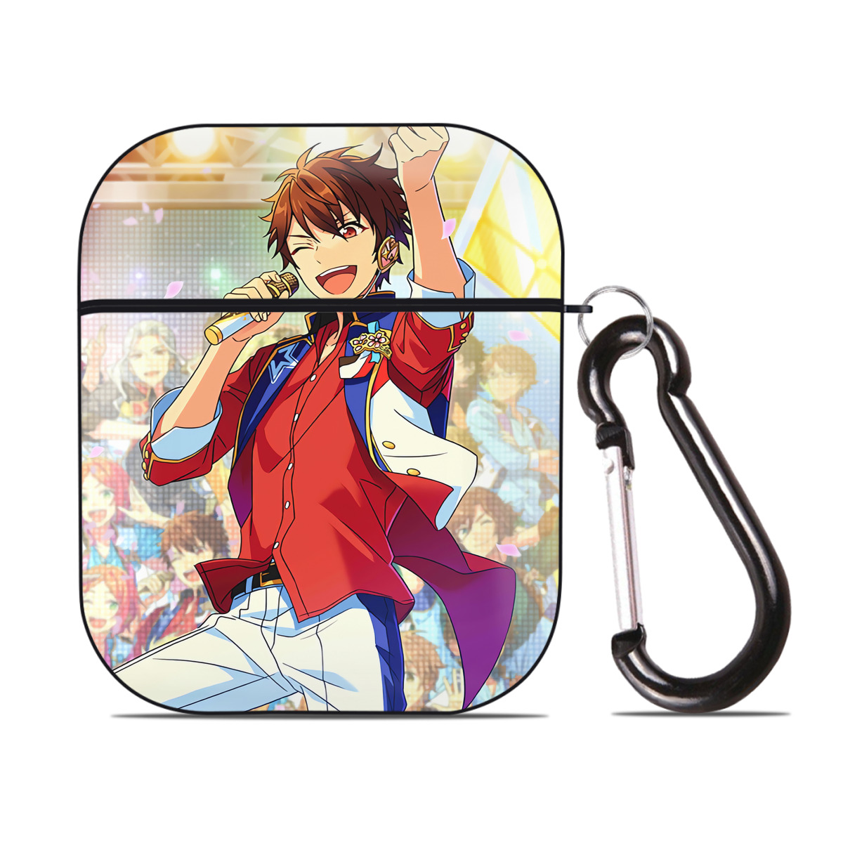 （画像用） あんさんぶるスターズ! Ensemble Stars AirPods 第2世代保護ケース ハードシェル ブラック 耐衝撃・防指紋・カラビナ付き