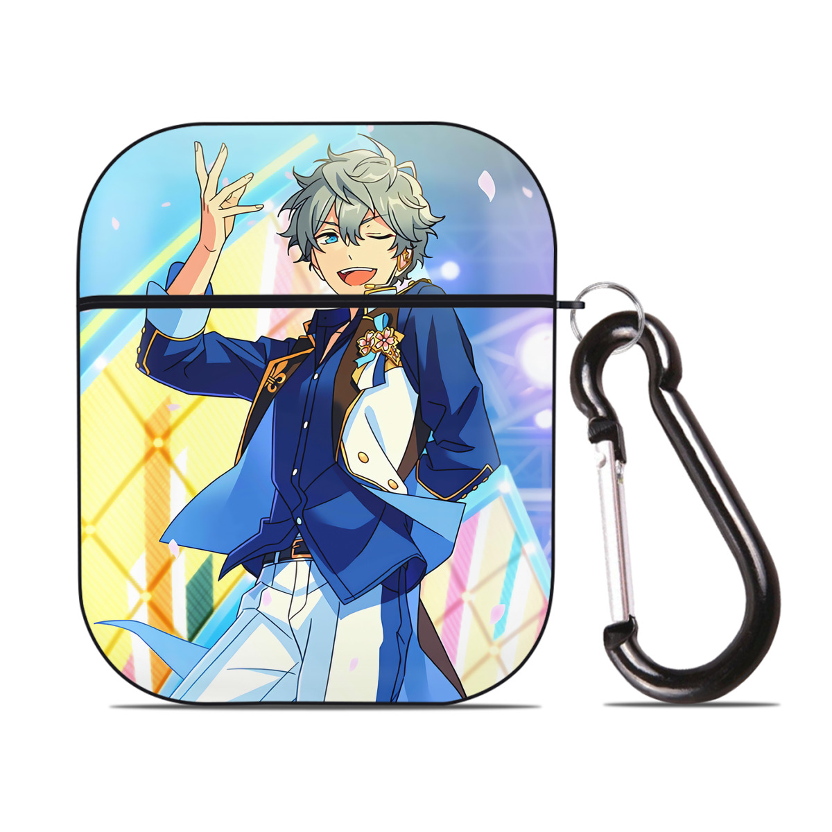 （画像用） あんさんぶるスターズ! Ensemble Stars AirPods 第2世代保護ケース ハードシェル ブラック 耐衝撃・防指紋・カラビナ付き