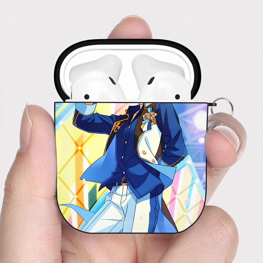 （画像用） あんさんぶるスターズ! Ensemble Stars AirPods 第2世代保護ケース ハードシェル ブラック 耐衝撃・防指紋・カラビナ付き