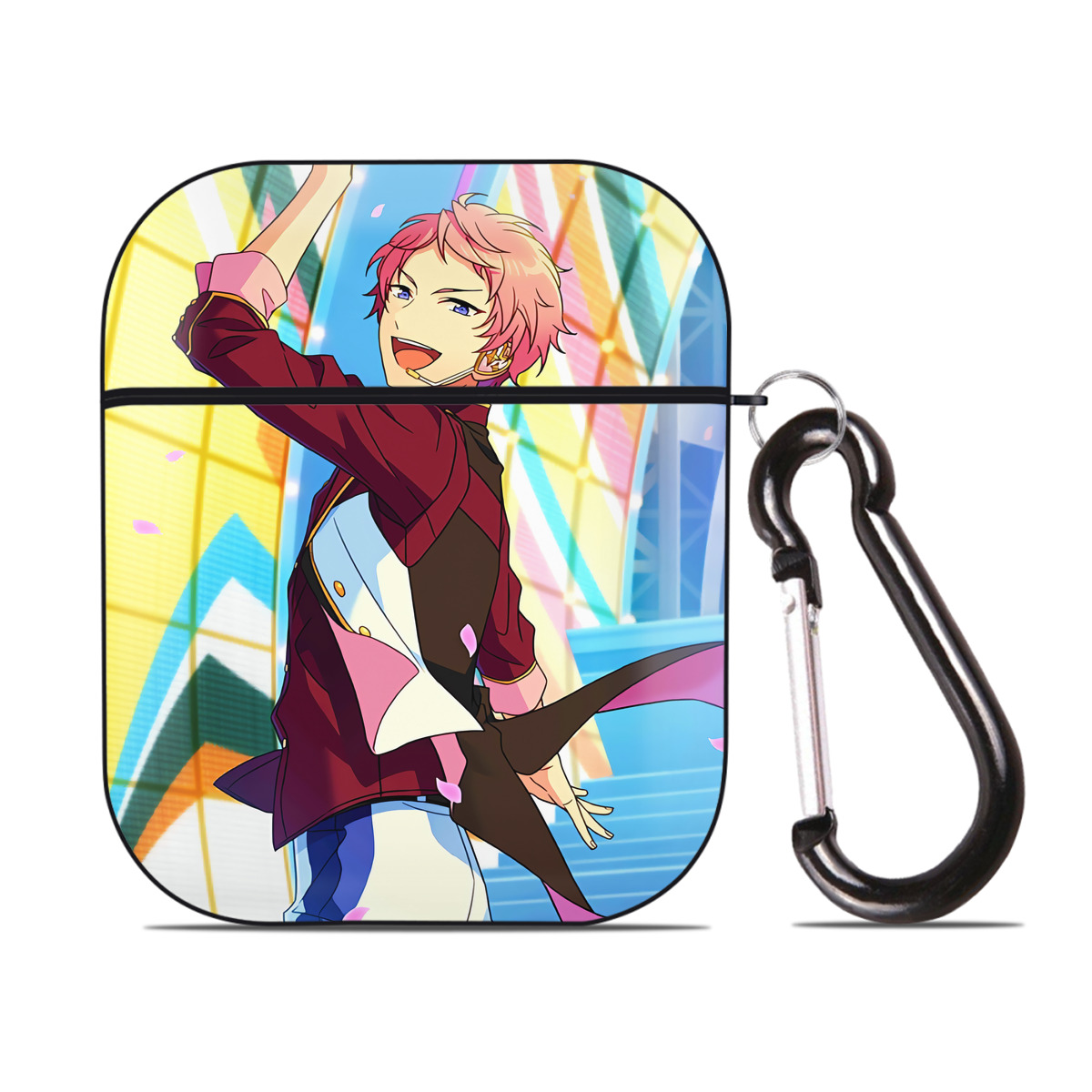 （画像用） あんさんぶるスターズ! Ensemble Stars AirPods 第2世代保護ケース ハードシェル ブラック 耐衝撃・防指紋・カラビナ付き