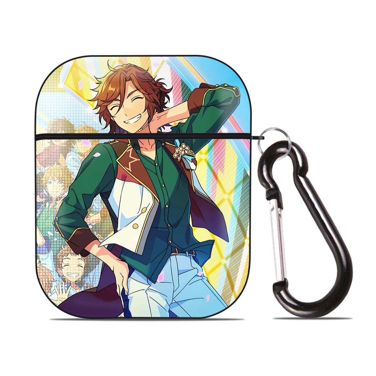 （画像用） あんさんぶるスターズ! Ensemble Stars AirPods 第2世代保護ケース ハードシェル ブラック 耐衝撃・防指紋・カラビナ付き