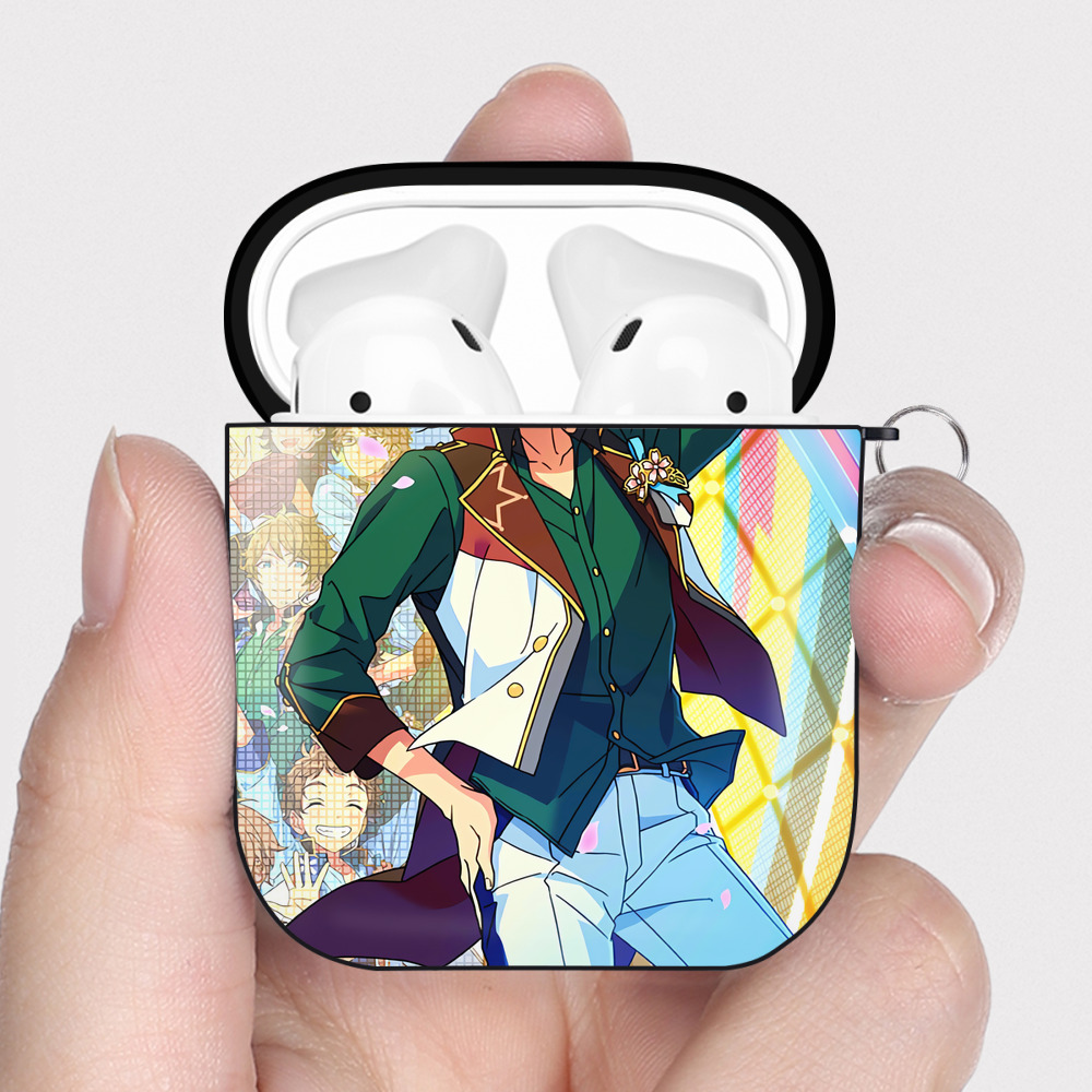 （画像用） あんさんぶるスターズ! Ensemble Stars AirPods 第2世代保護ケース ハードシェル ブラック 耐衝撃・防指紋・カラビナ付き