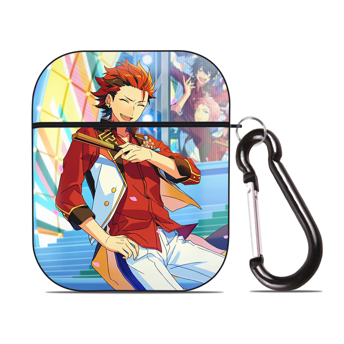（画像用） あんさんぶるスターズ! Ensemble Stars AirPods 第2世代保護ケース ハードシェル ブラック 耐衝撃・防指紋・カラビナ付き