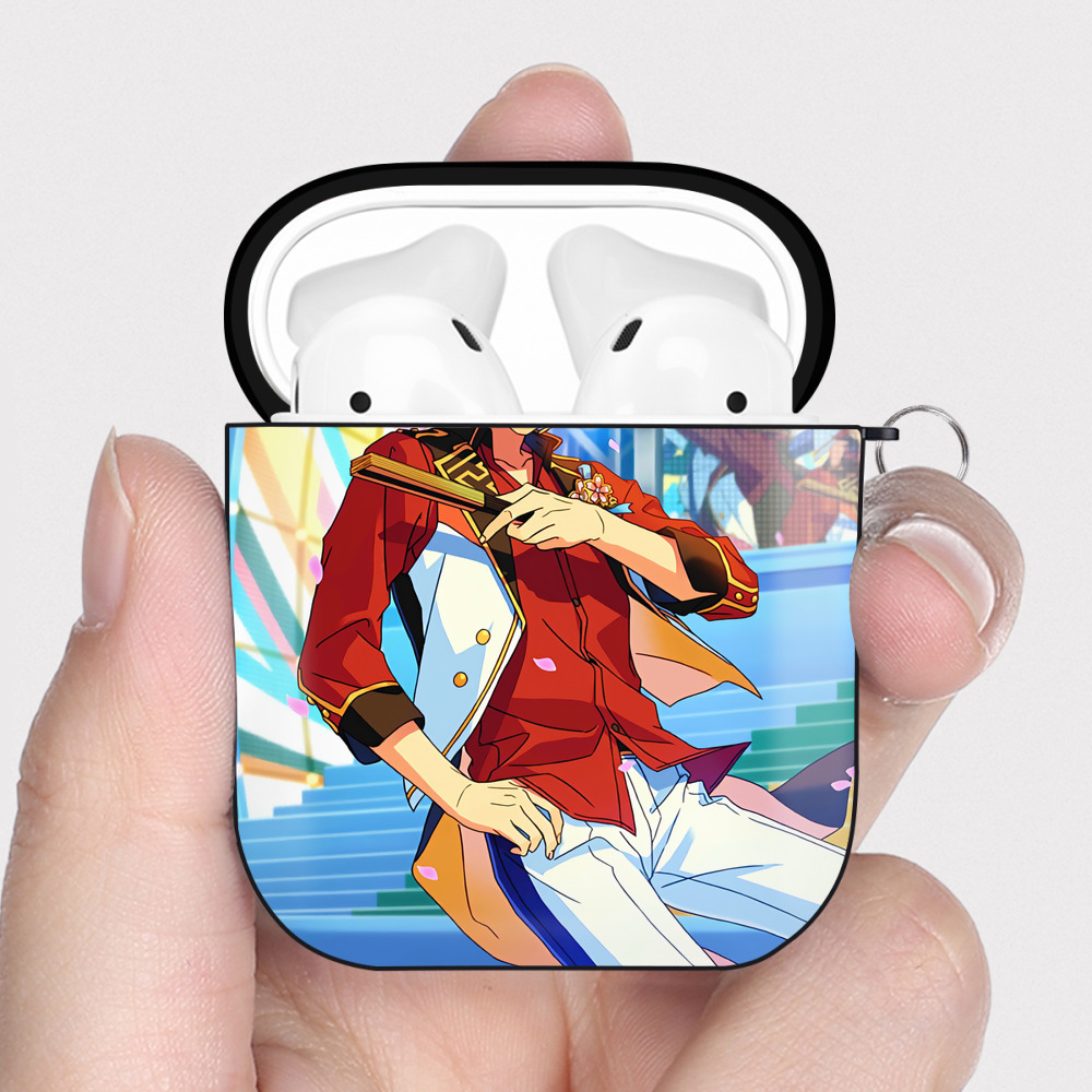 （画像用） あんさんぶるスターズ! Ensemble Stars AirPods 第2世代保護ケース ハードシェル ブラック 耐衝撃・防指紋・カラビナ付き