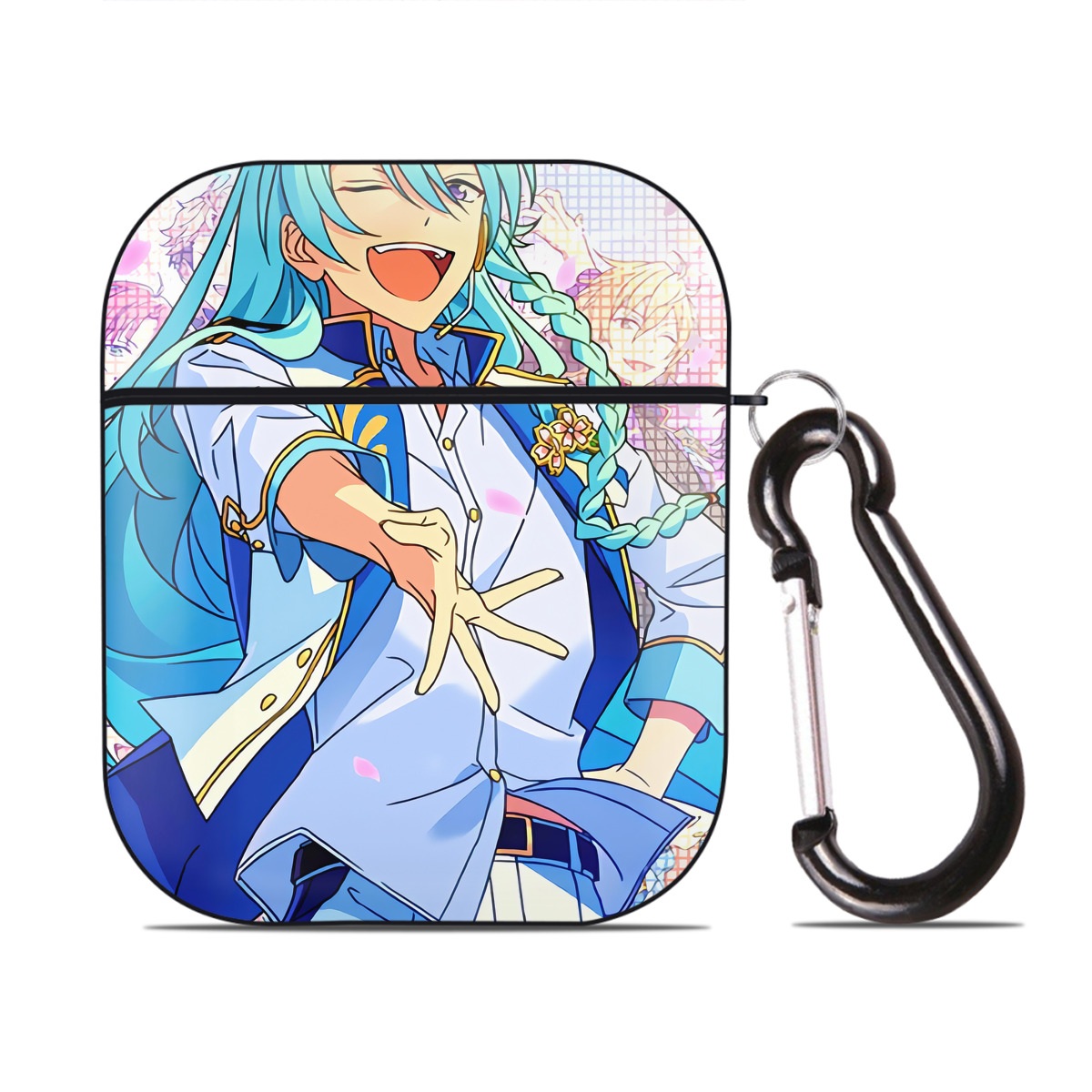 （画像用） あんさんぶるスターズ! Ensemble Stars AirPods 第2世代保護ケース ハードシェル ブラック 耐衝撃・防指紋・カラビナ付き