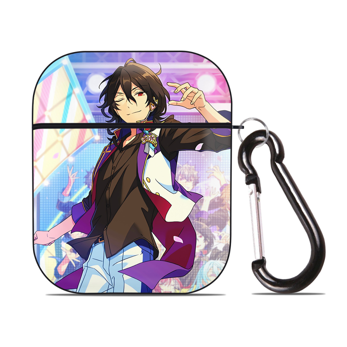 （画像用） あんさんぶるスターズ! Ensemble Stars AirPods 第2世代保護ケース ハードシェル ブラック 耐衝撃・防指紋・カラビナ付き